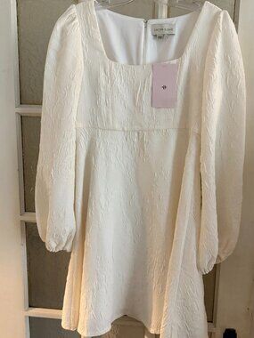 Sachin & Babi Ivory Textured Mini Dress (Anthropologie Bridal)